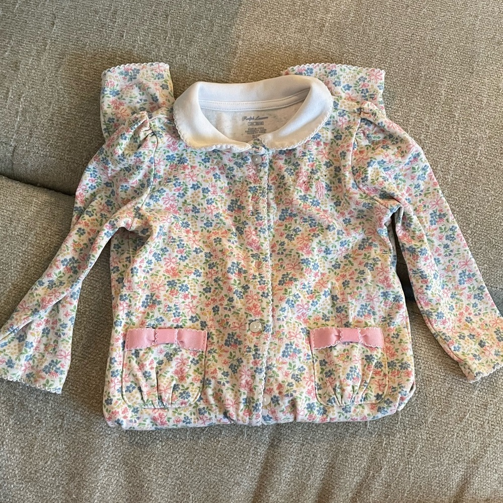 EUC ralph lauren floral onesie